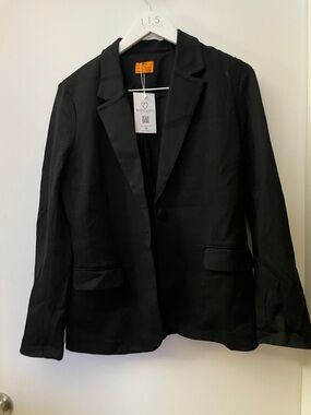 Marycrafts Black Single-Button Notched Lapel Blazer